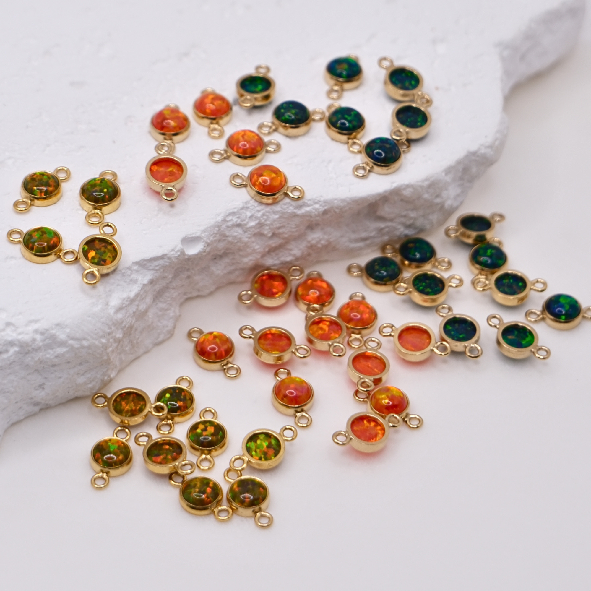 4mm Autumn Round Opal Connector