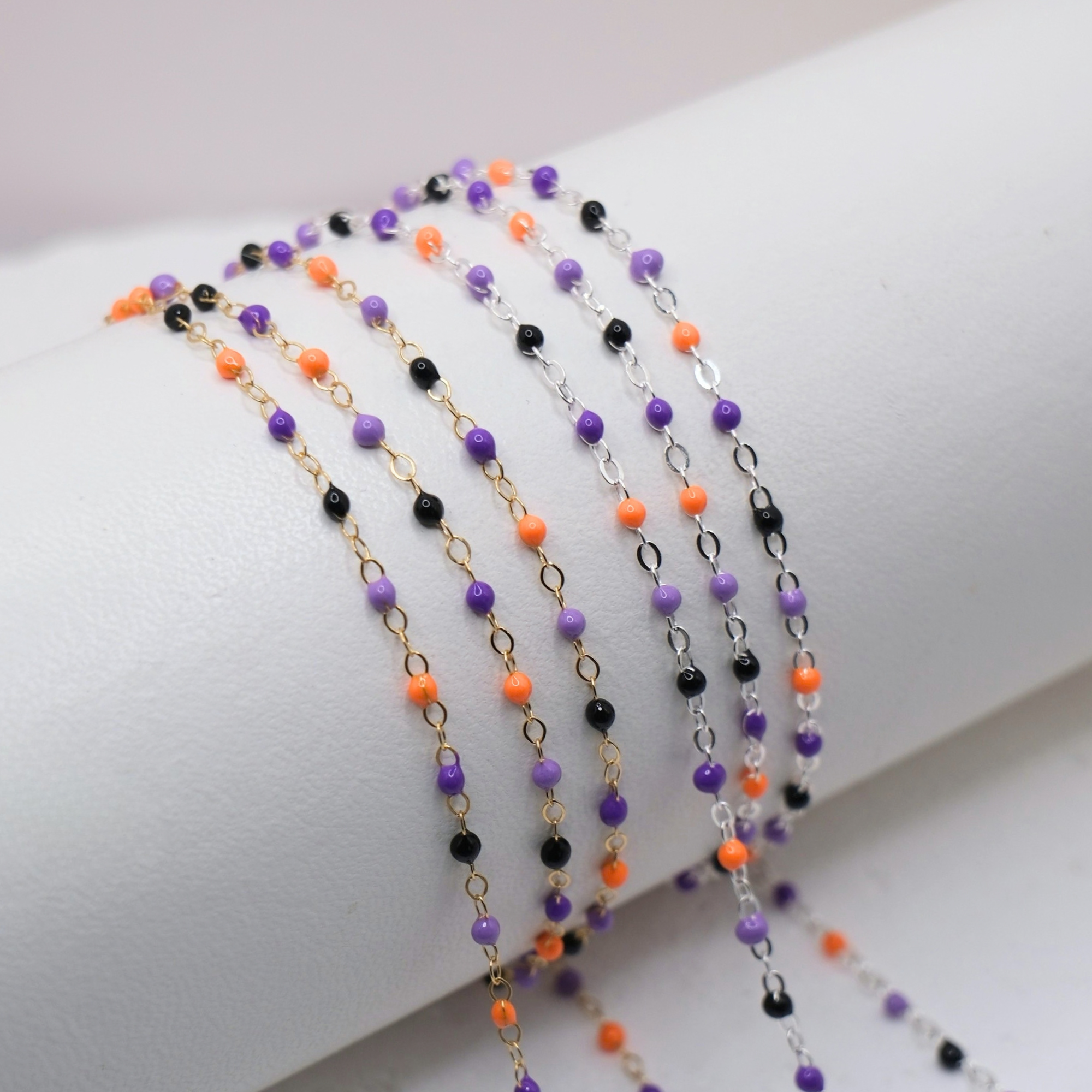1.5mm Trick or Treat Enamel Satellite Chain