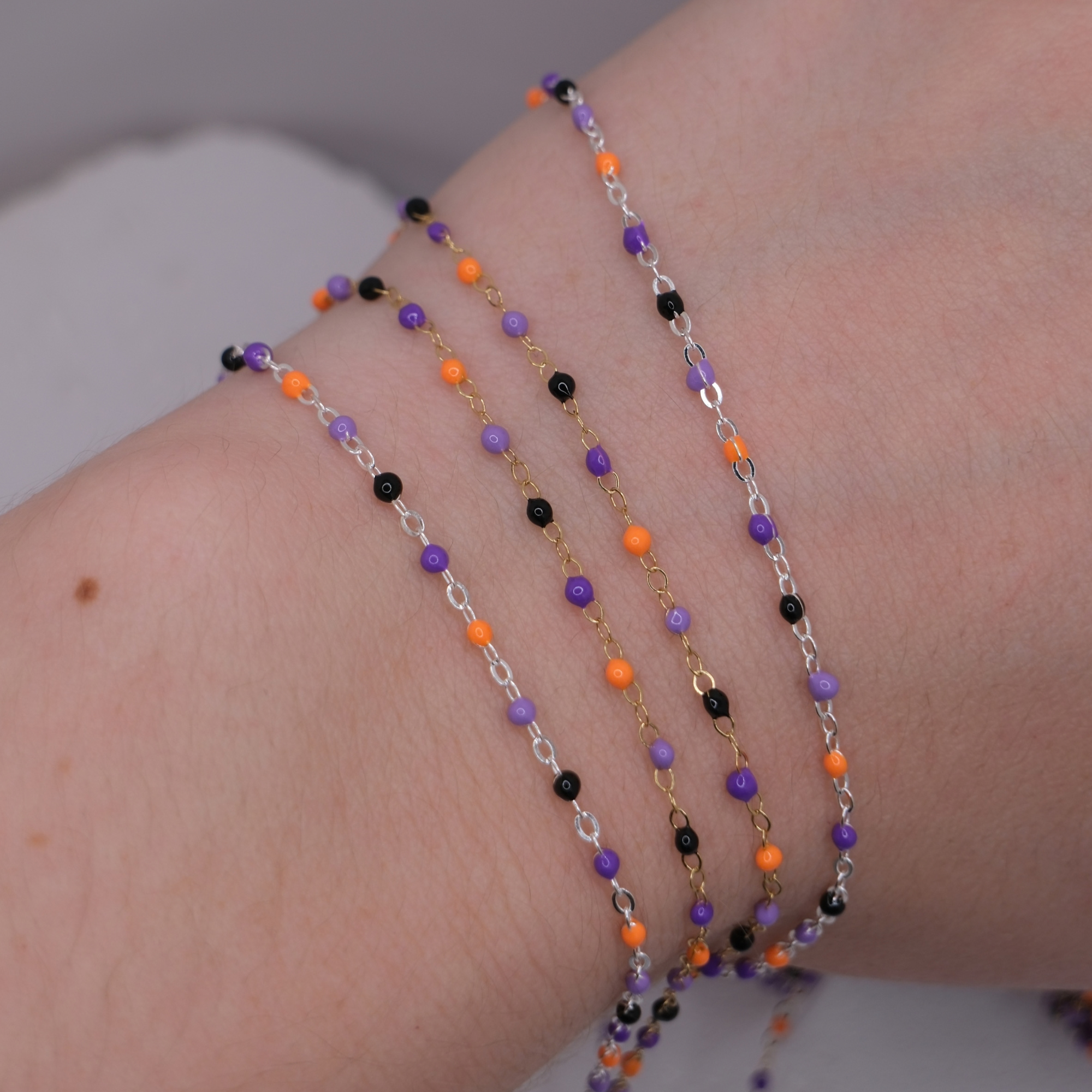 1.5mm Trick or Treat Enamel Satellite Chain
