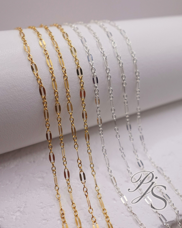 14K Gold Filled, 925 Sterling Silver Lenny Chain 2.5mm