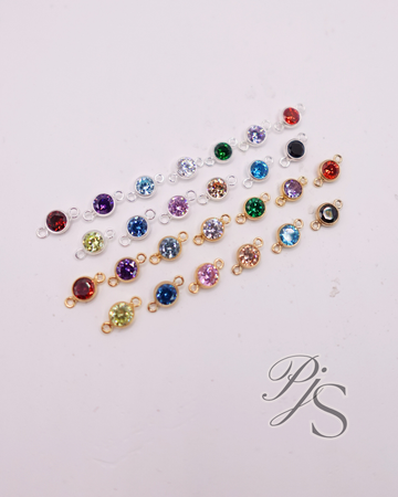 14K gold filled & 925 sterling silver 3mm & 4mm birthstone connectors