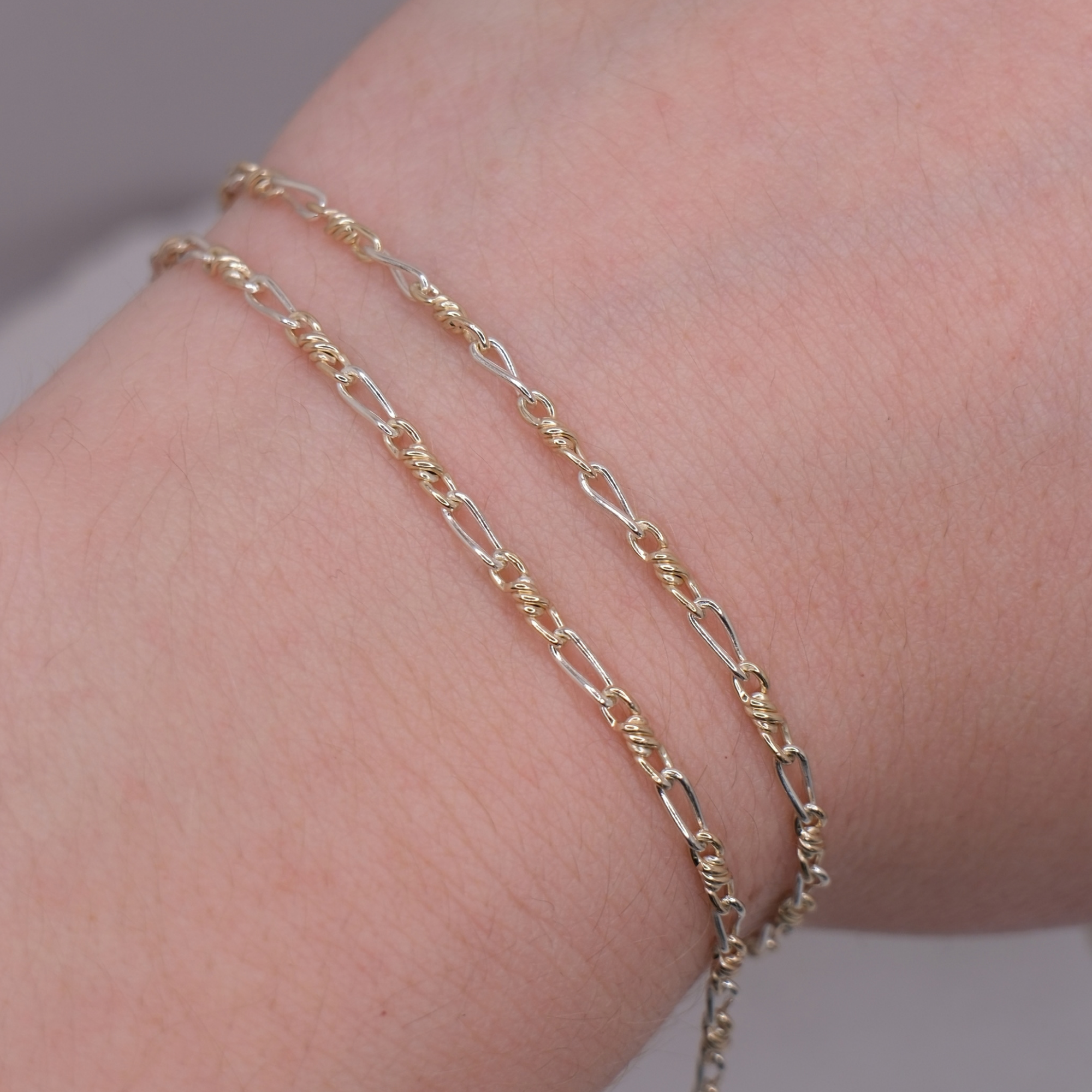 2mm Italian Mixed Metal Knot Chain
