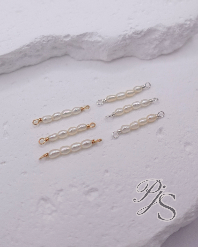 14k gold filled 925 sterling silverWhite Freshwater Pearl Cluster Connectors