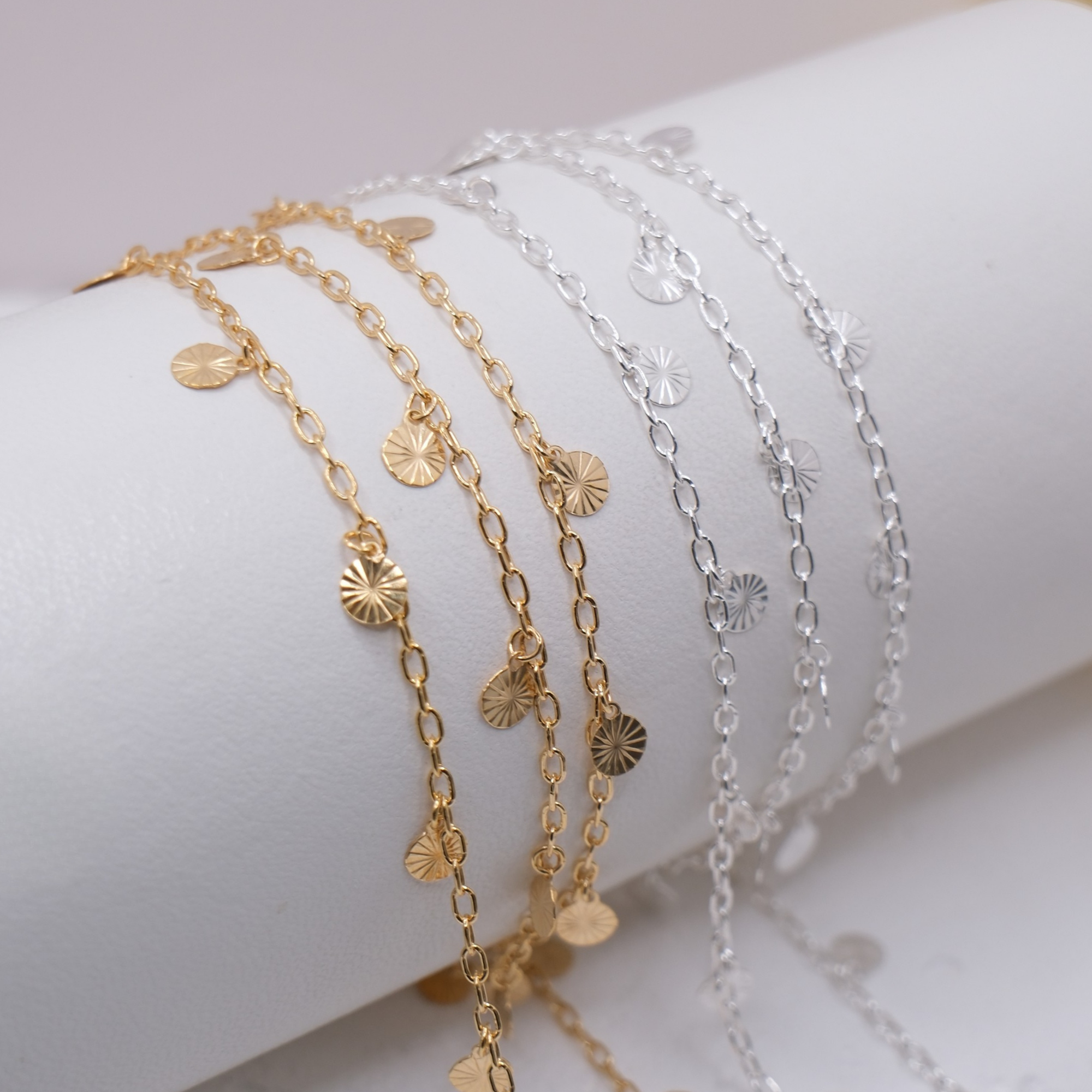 1.6mm Italian Textured Disc Cable Chain