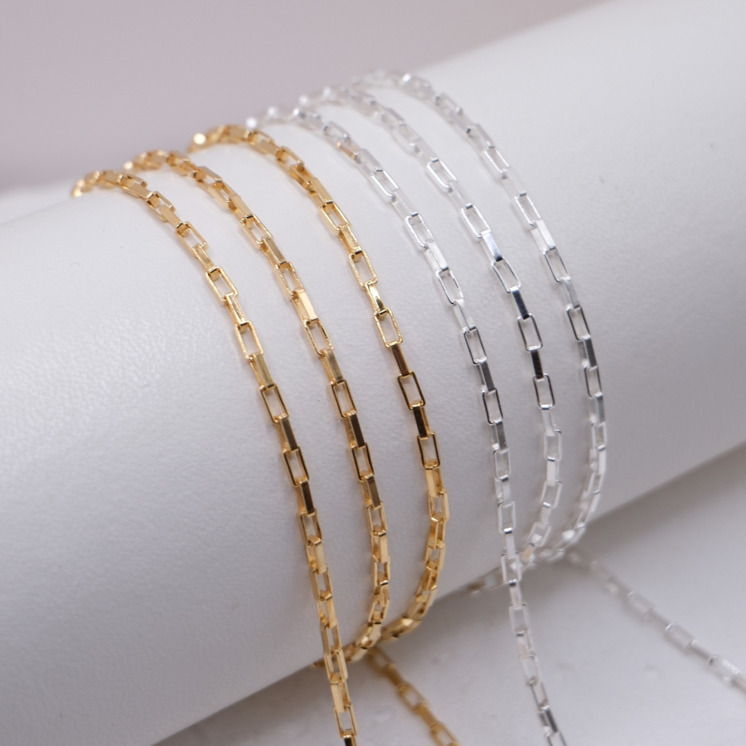 permanent jewellery chains and training gold filled sterling silver