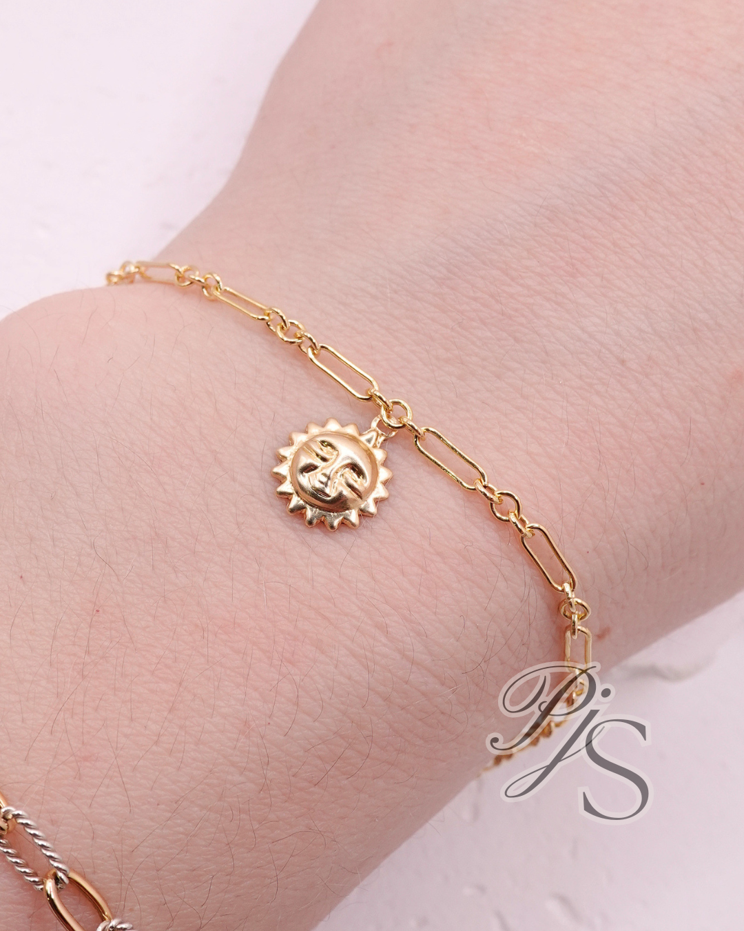 Sun Charm - 14K Gold Filled, Sterling Silver