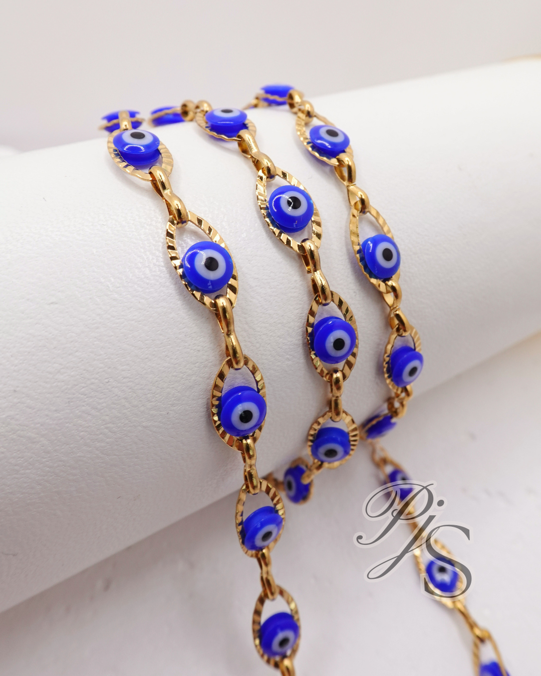 Evil Eye Beaded Chain - Stainless Steel