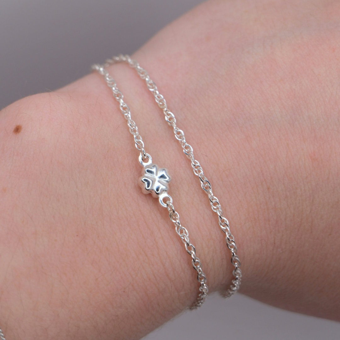 3D Clover Connector - 925 Sterling Silver