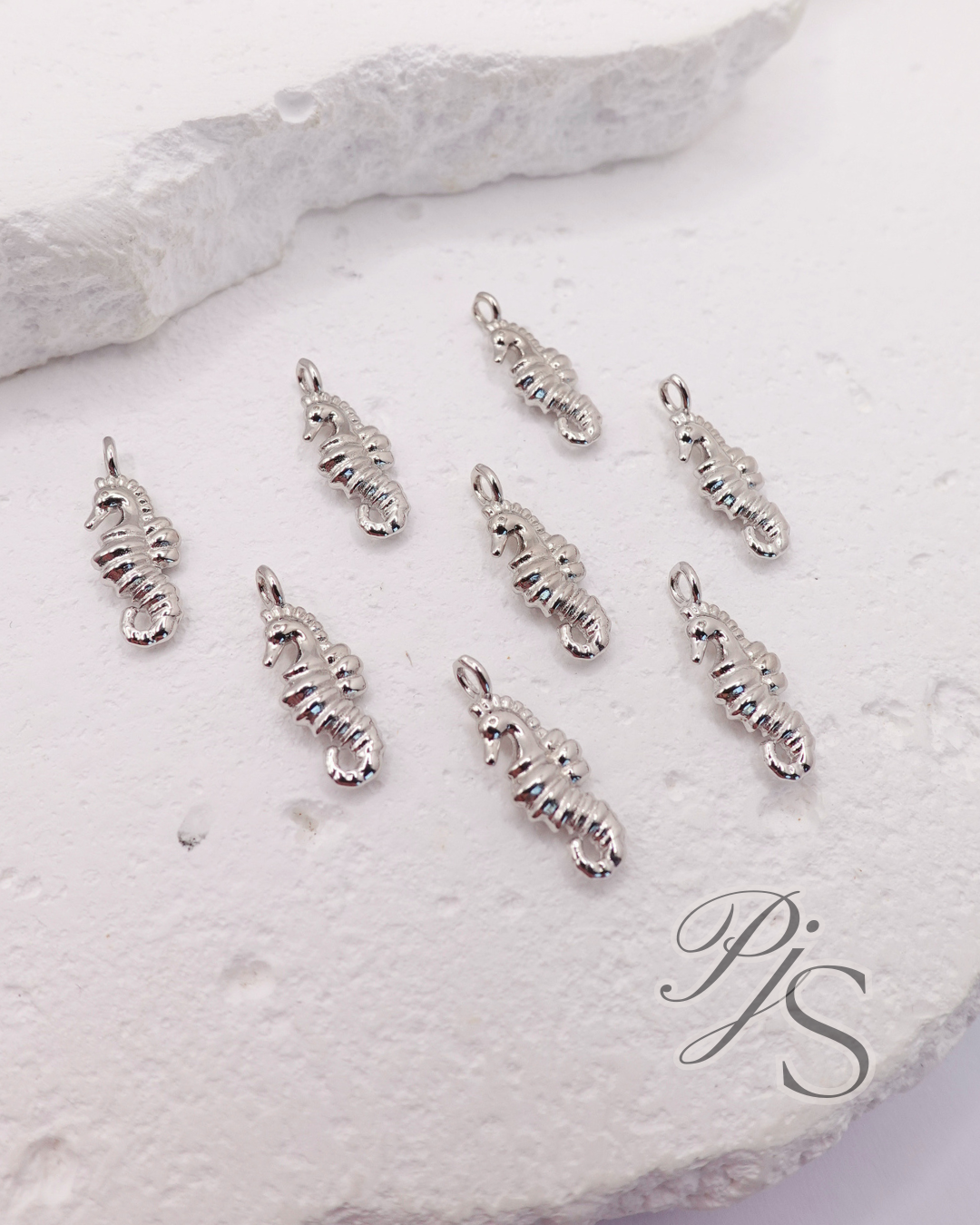3D Seahorse Charm - Sterling Silver