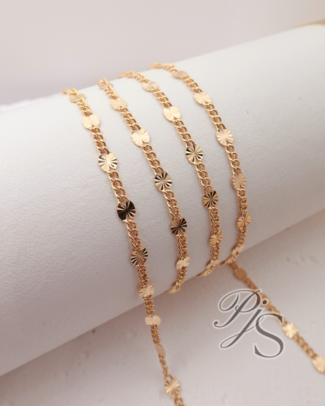 4.5mm Curb Sunburst Chain - 14K Gold Filled
