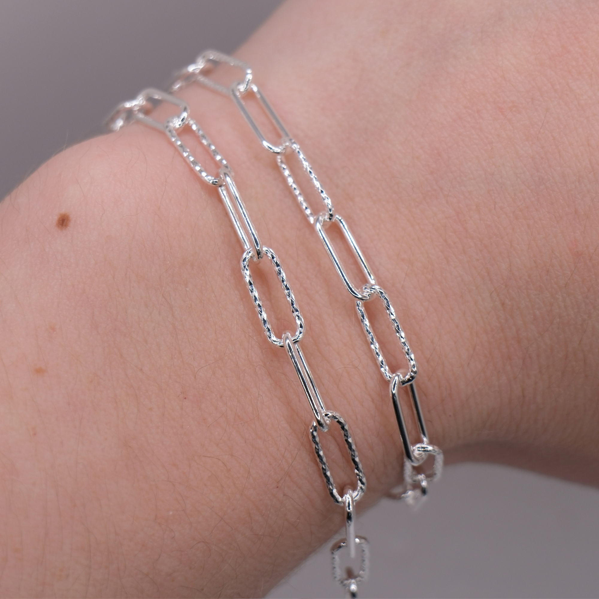 4.4mm Italian XL Textured Paperclip Chain