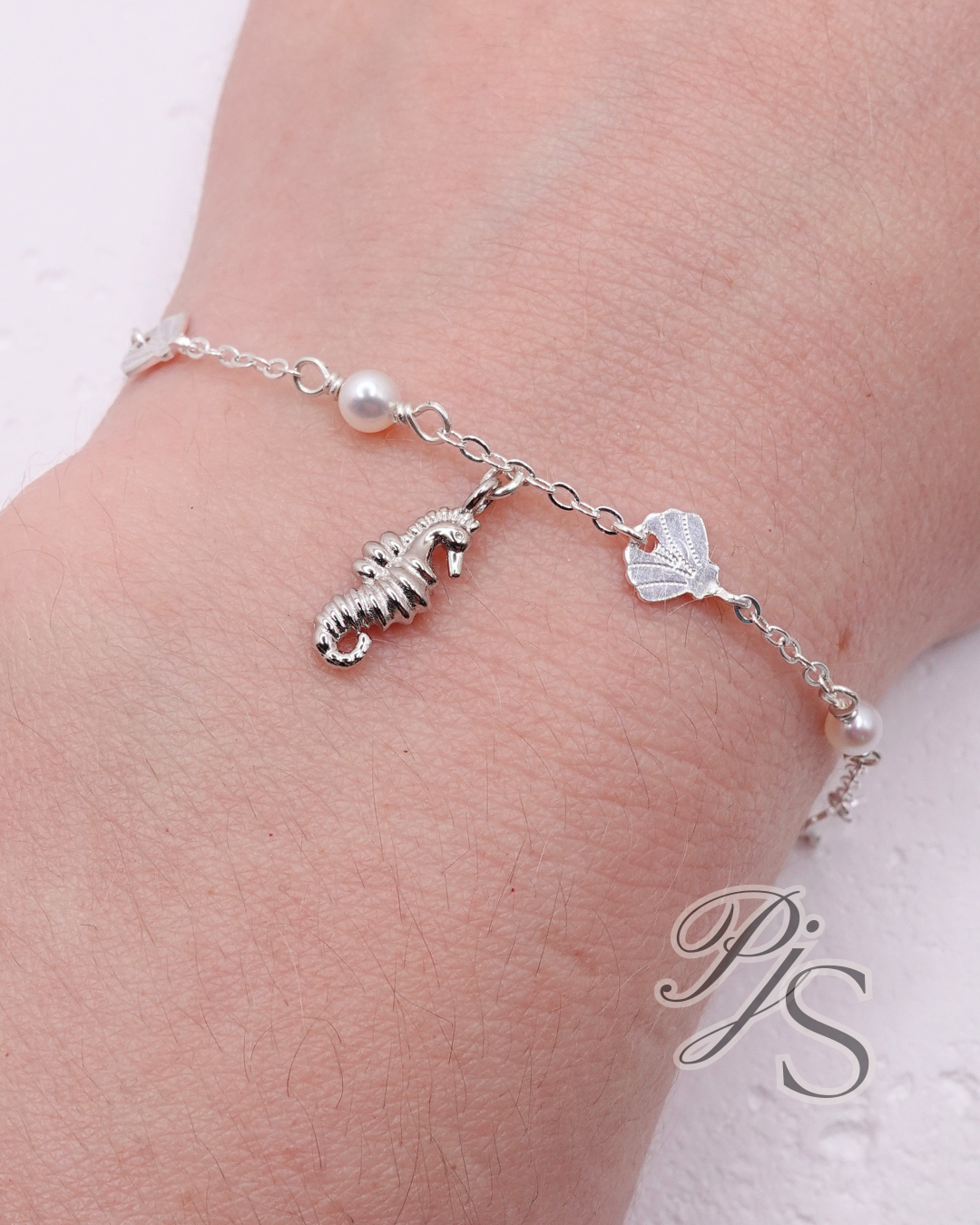 3D Seahorse Charm - Sterling Silver