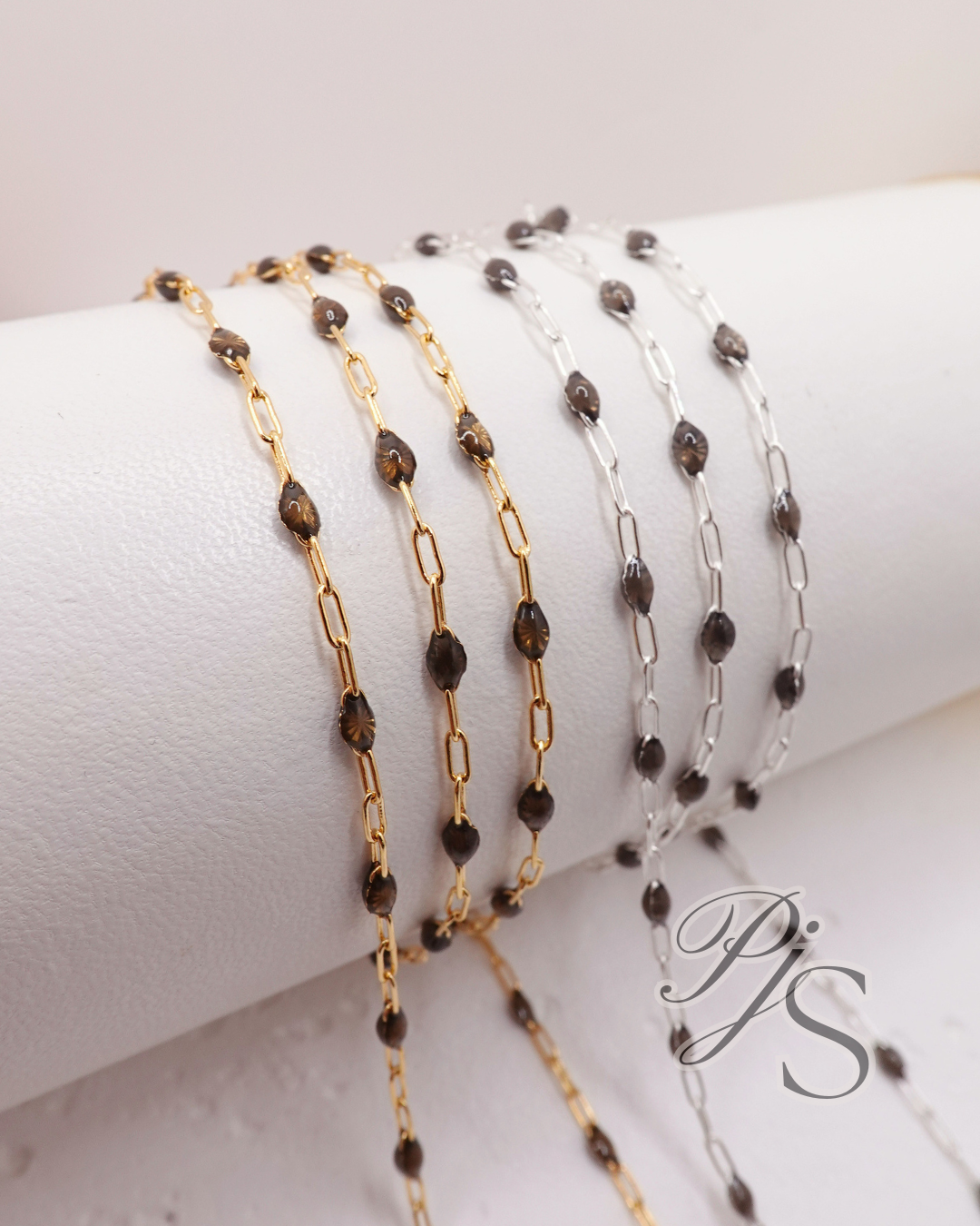 Espresso Enamel Sunburst Paperclip Chain