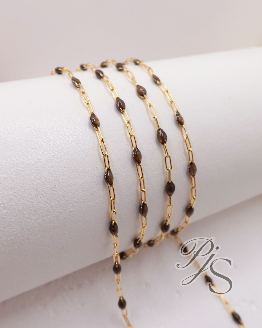 Espresso Enamel Sunburst Paperclip Chain