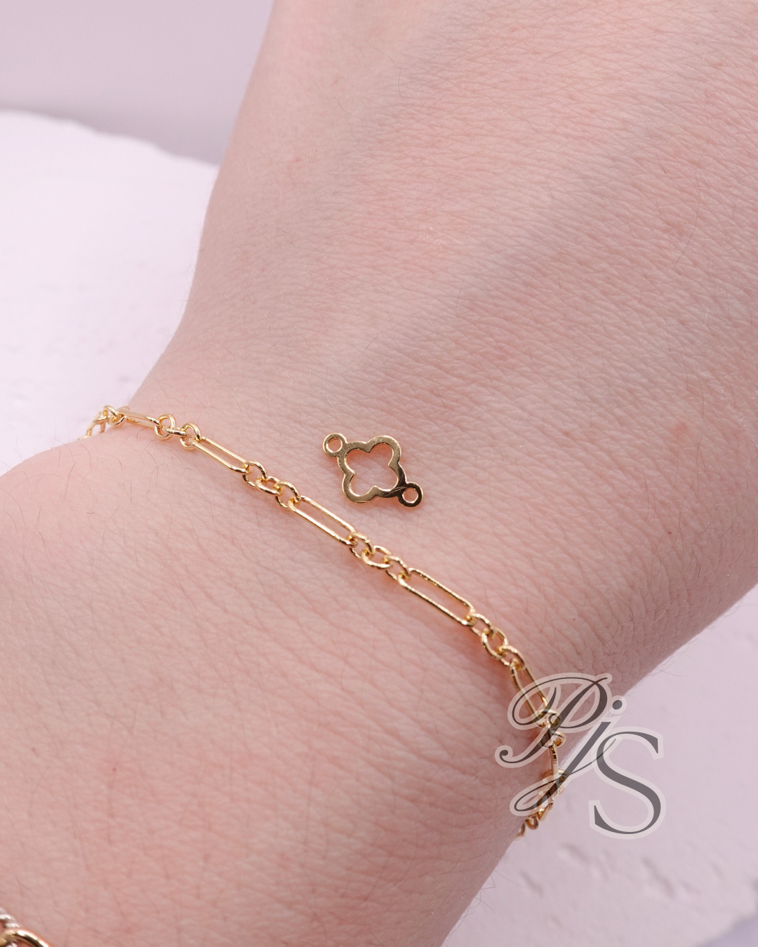 Flat Clover Connector - 14K Gold Filled, Sterling Silver