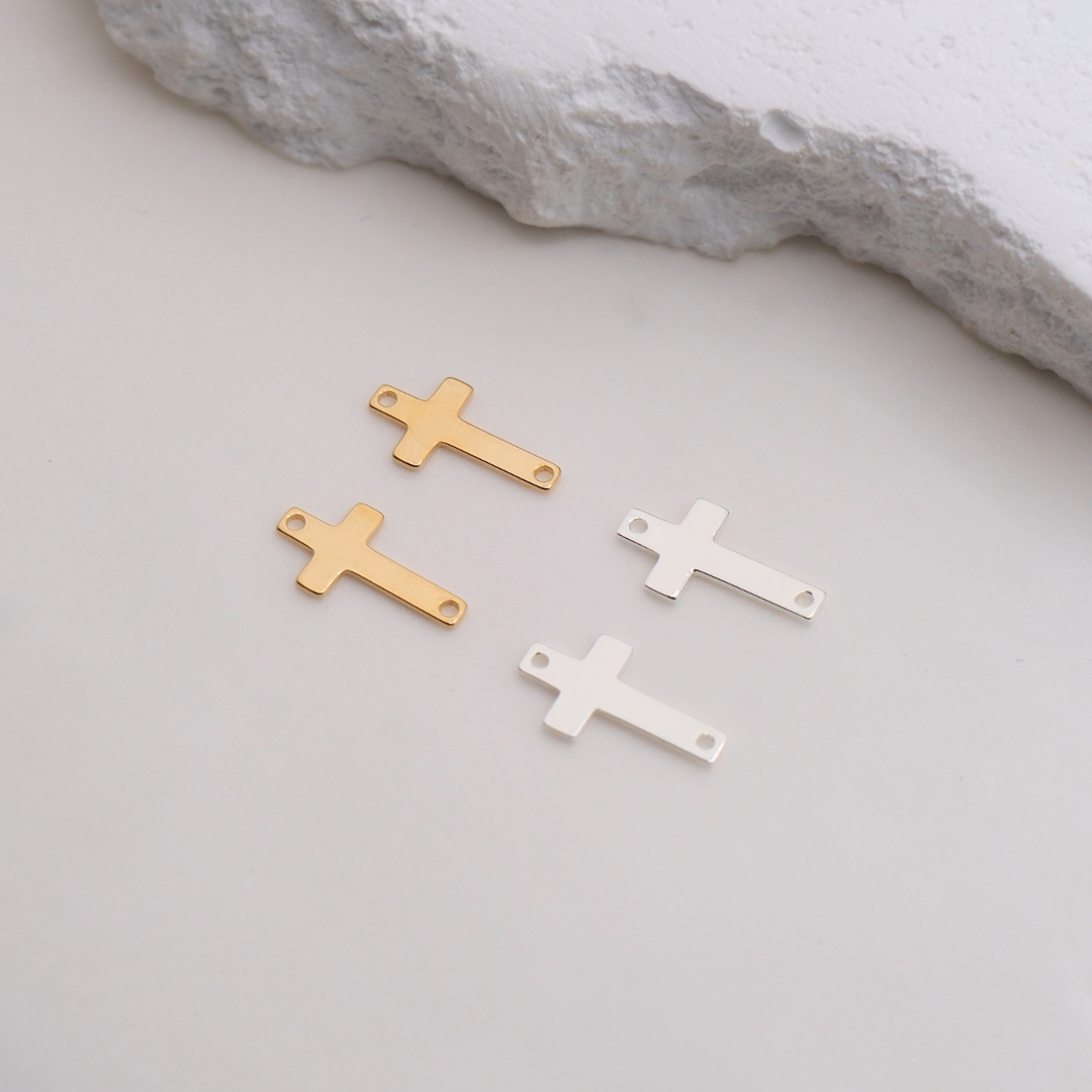 Cross Connector - 14K Gold Filled, 925 Sterling Silver