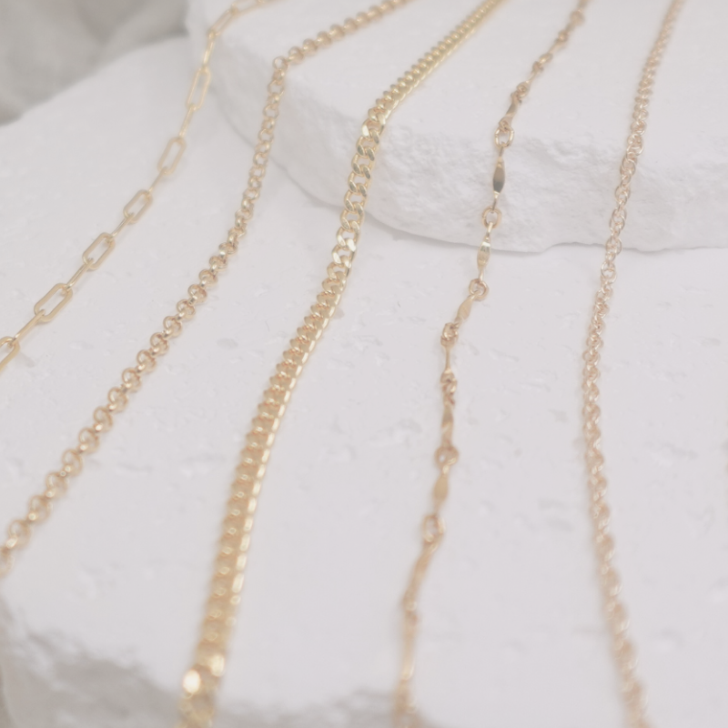Metal Chain Sample Mixed Metal Chains – Permanent Jewellery Supplies UK