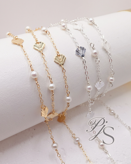 Mermaid Shell Cable Chain - 14K Gold Filled, 925 Sterling Silver