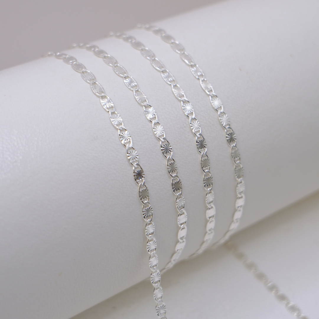 2.2mm Oval Curb Sunburst Chain