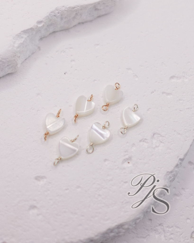 Pearl Heart Connector, 925 Sterling Silver, 14K Gold Filled