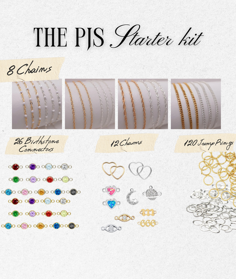 permanent jewellery starter chain & charm kit uk