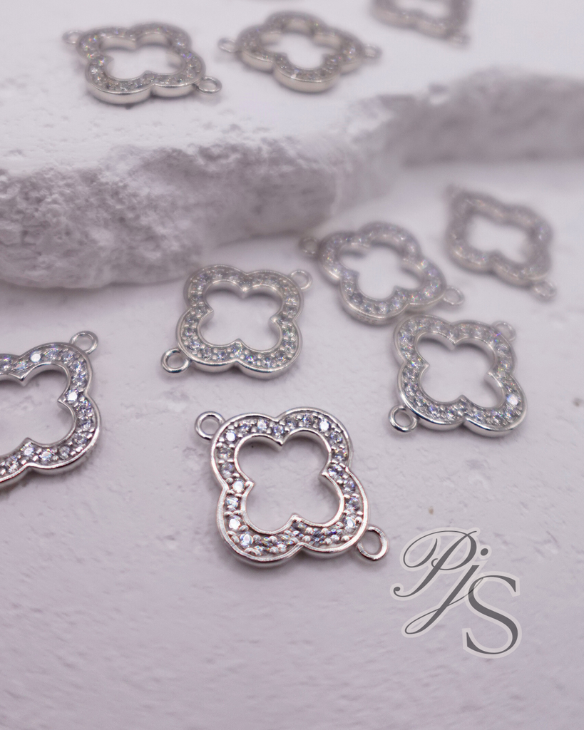 permanent jewellery supplies 925 Sterling Silver XL Clover Connector